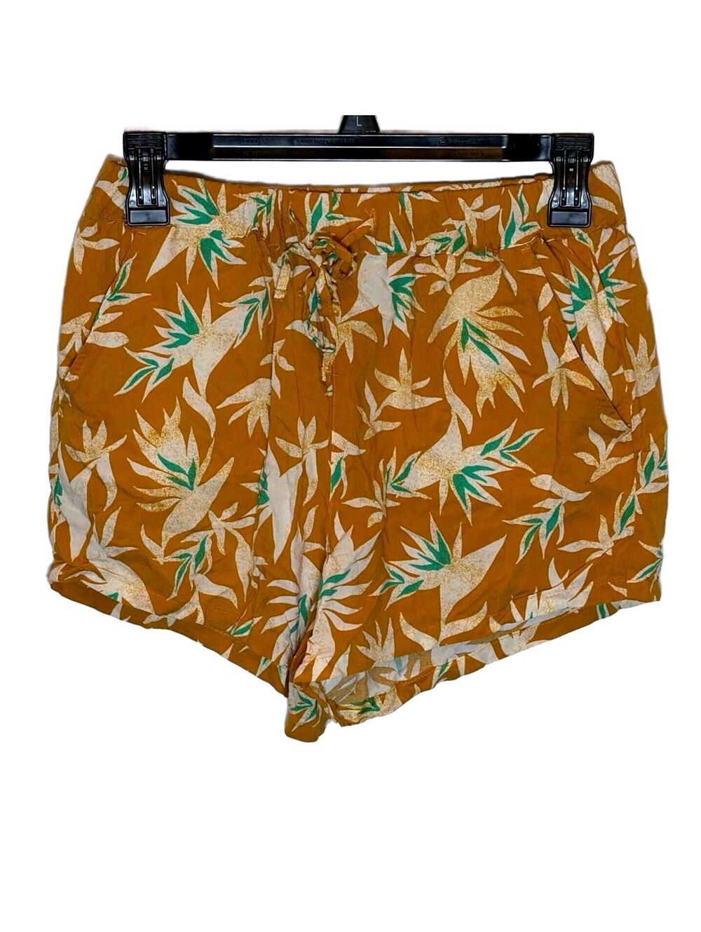 SO High Rise Soft Shorts XS Mustard Floral Pull On
